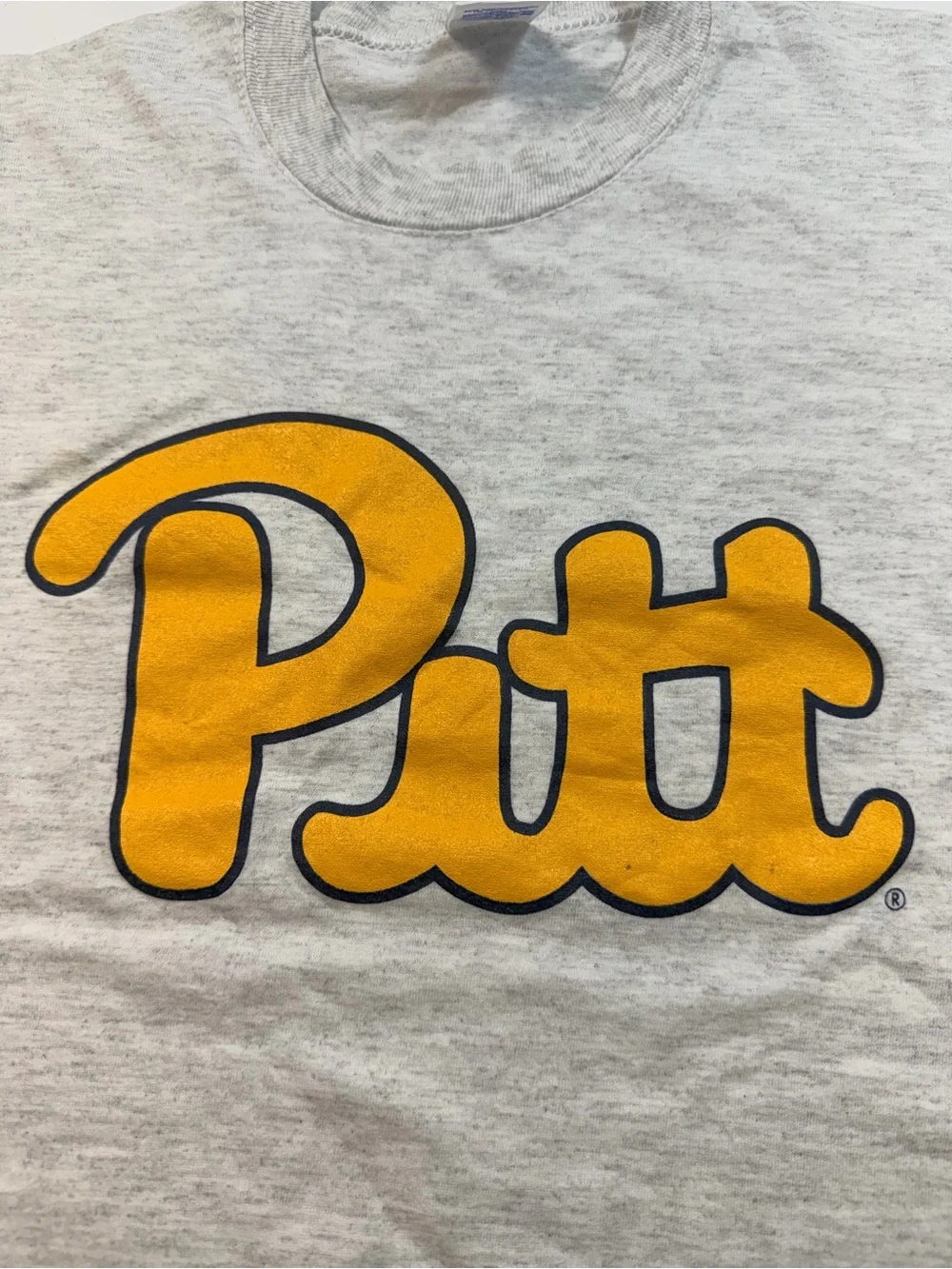 PITT Russell Athletic Heather Gray Tee with youth XL, nice condition